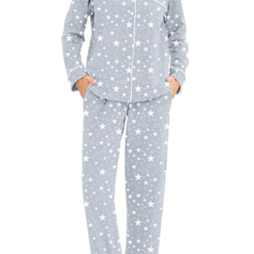 Soft Cotton Pajama Set Button-Down Long Sleeve Sl… - image 2